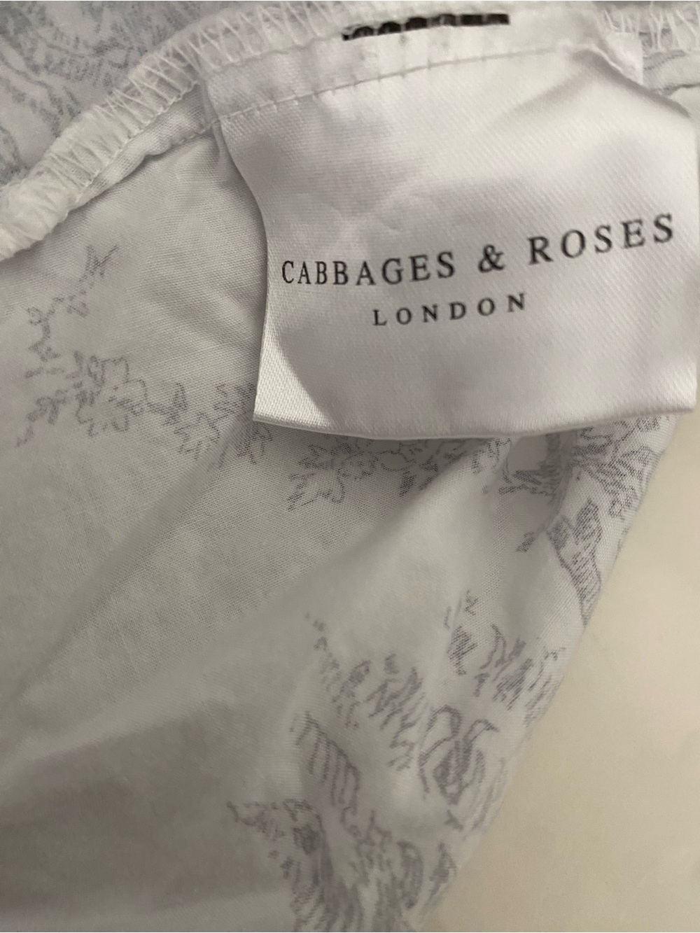 Cabbages & Roses London King Sheet Set Charcoal Grey Country Toile Cottagecore - Picture 4 of 11